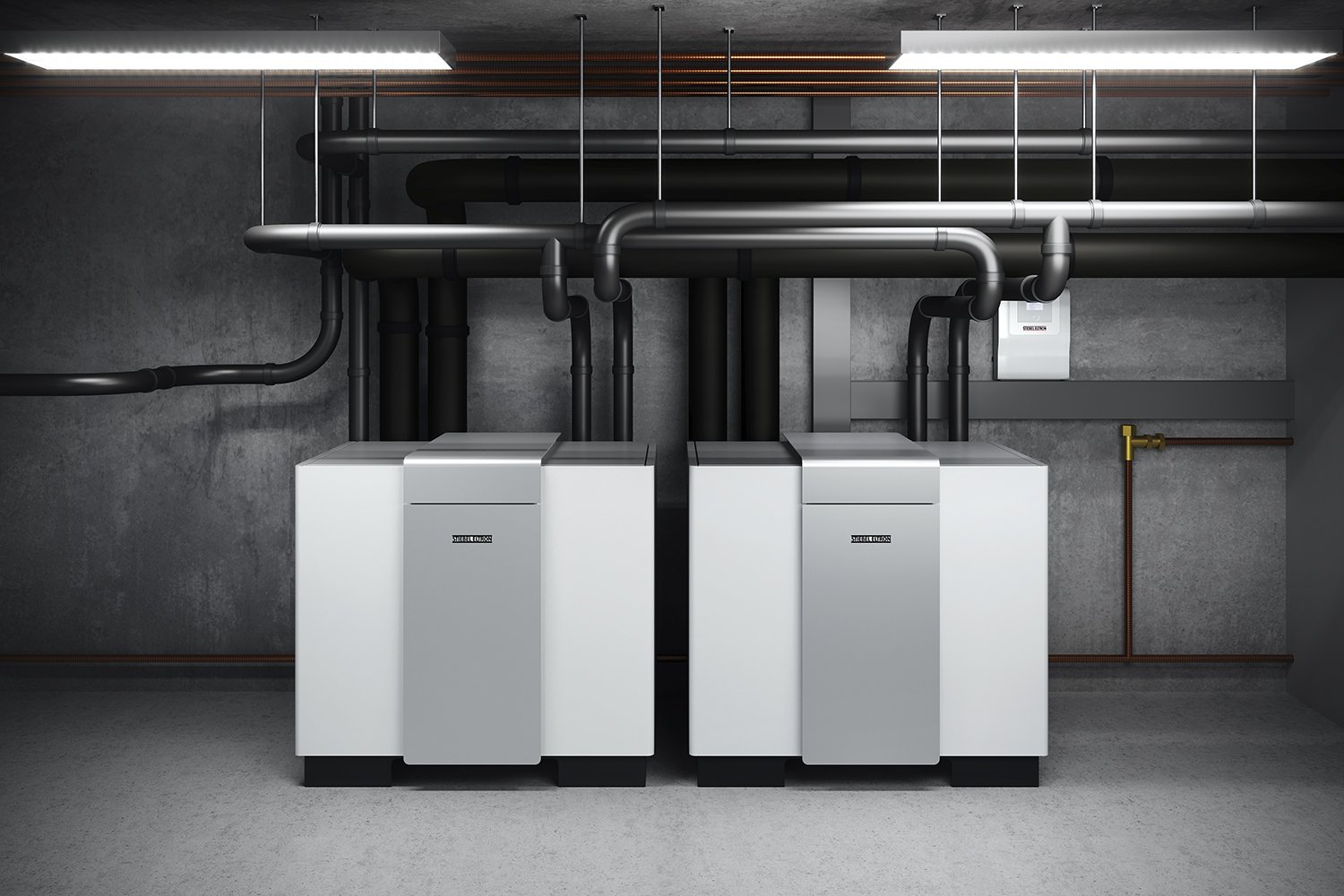 Dve enoti toplotne črpalke zemlja-voda