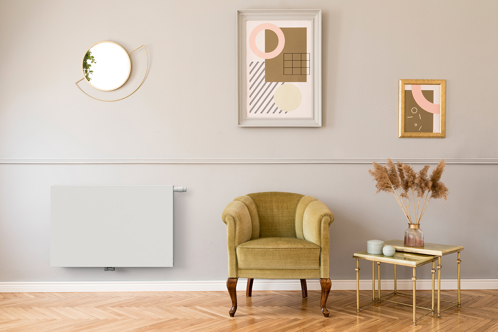 DL RADIATORS Linear radiatorji z gladko sprednjo ploščo in s priključkom spodaj na sredini radiatorja