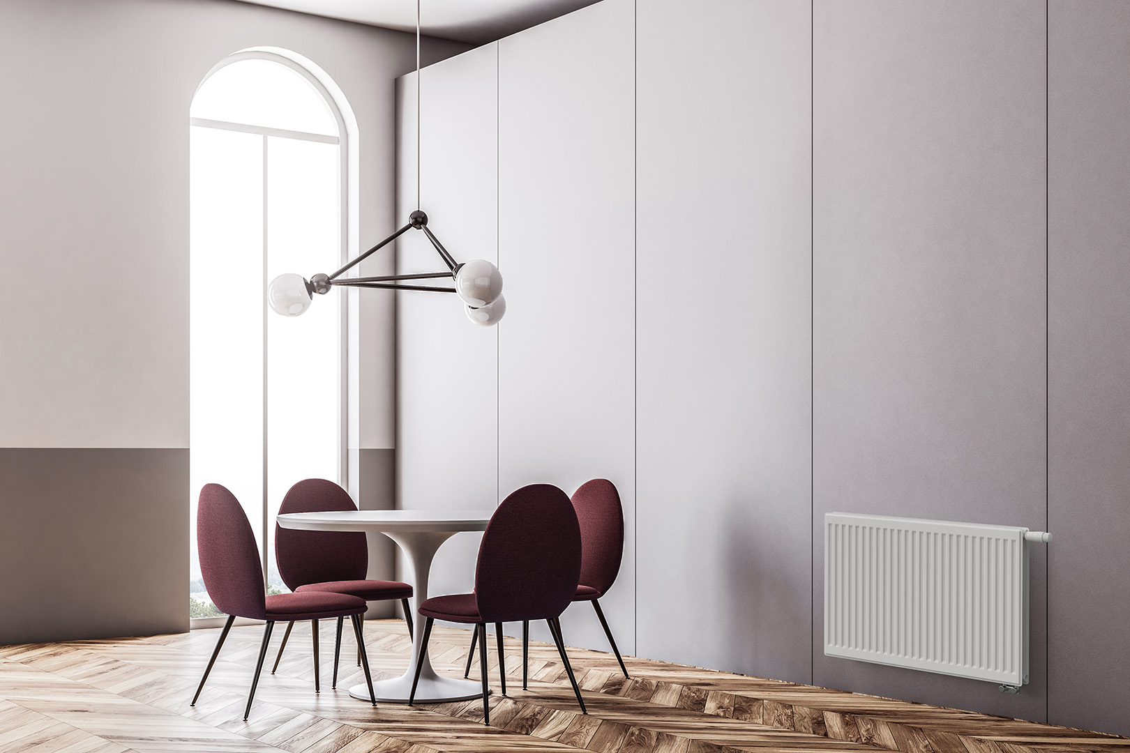 DL RADIATORS panelni Higienik radiatorji s priključkom na spodnji desni ali levi strani radiatorja