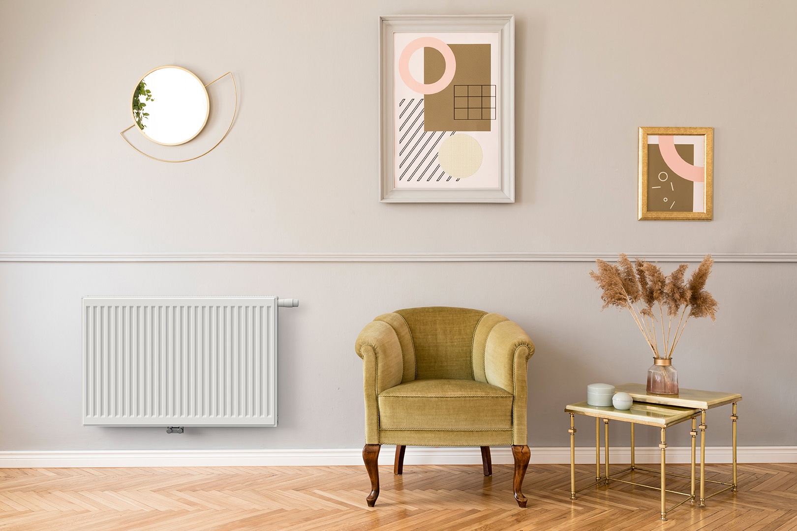 DL RADIATORS panelni radiatorji s priključkom spodaj na sredini radiatorja